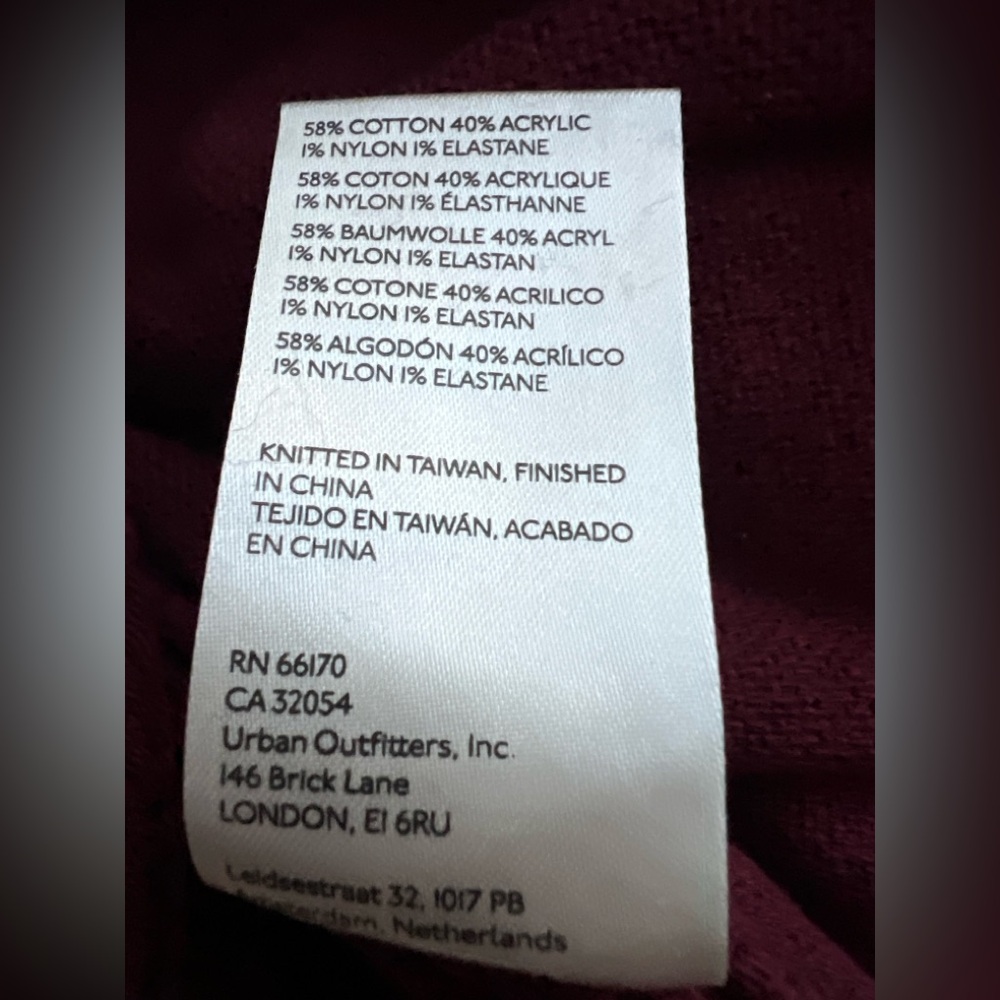 FREE PEOPLE  NIGHTINGALE CARDI, CABERNET, XL, NWOT. - Picture 9 of 13